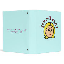 Girls Can't WHAT? Logo Head-Blonde Binders