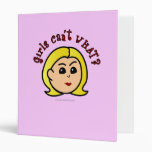 Girls Can't WHAT? Logo Head-Blonde Binder