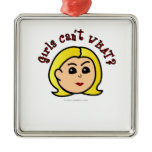 Girls Can't WHAT? Logo Head-Blonde Ornament