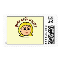 Girls Can't WHAT? Logo Head-Blonde Stamp