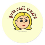 Girls Can't WHAT? Logo Head-Blonde Stickers