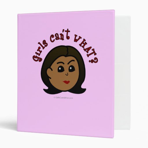 Girls Can't WHAT? Logo Head-Dark 3 Ring Binders
