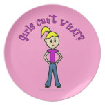 Girls Can't WHAT? Logo-Light Girl Dinner Plate