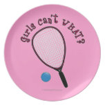 Girls Can't WHAT? Raquetball Party Plate