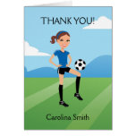 Girl's Cartoon Soccer Folded Card