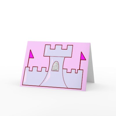 girls castle template greeting card by partypassion