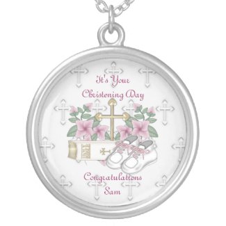 Girls Christening Shoes necklace