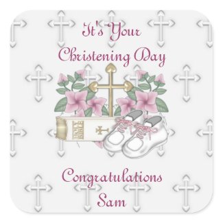 Girls Christening Shoes Stickers