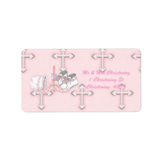 Girls Christening Wish Personalized Address Labels