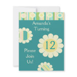 Girls Custom Name & Age Birthday Party Invitations