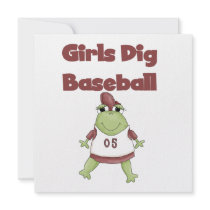 Girls Dig Baseball T shirts and Gifts Personalized Invitations