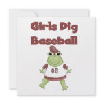 Girls Dig Baseball T shirts and Gifts Personalized Invitations