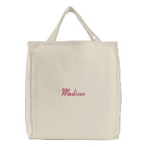 Girls Embroidered Name Canvas Tote Bag embroidered bags by CuddleTree Girls Embroidered Name Canvas Tote Bag embroidered bags
