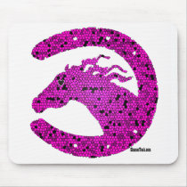 Girls Equestrian Mousepad in Fushia and Pink