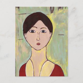 Girl's Face After Matisse postcard