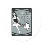 Girls Fart Too Round Sticker