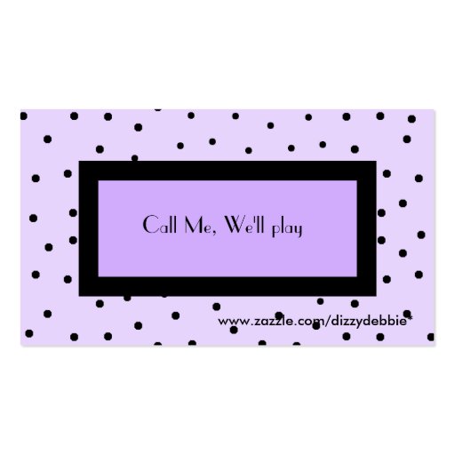 Girl's fashionable calling card business card templates (back side)