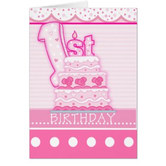 Girls First Birthday Greeting Cards