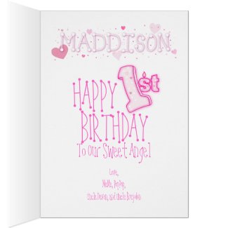 Girls First Birthday Greeting Cards