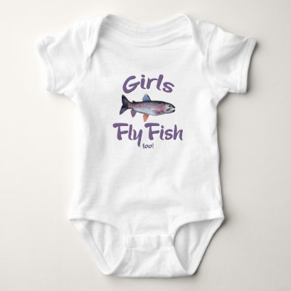 Girls Fly Fish too! Rainbow Trout Fly Fishing T-shirts