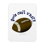 Girls Football - Blue Text Magnet