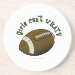 Girls Football - Green Text Drink Coaster