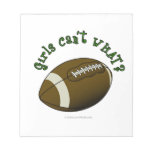 Girls Football - Green Text Memo Note Pads