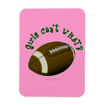 Girls Football - Green Text Vinyl Magnet