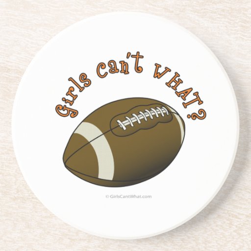 Girls Football - Orange Text Coasters