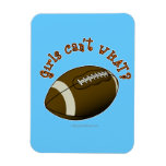 Girls Football - Orange Text Flexible Magnet