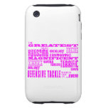 Girls Football  : Pink Greatest Defensive Tackle Tough iPhone 3 Cover