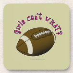 Girls Football - Pink Text Beverage Coaster
