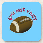 Girls Football - Pink Text Beverage Coasters