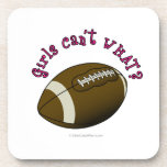 Girls Football - Pink Text Coaster
