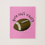 Girls Football - Pink Text Jigsaw Puzzle
