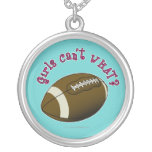 Girls Football - Pink Text Pendant
