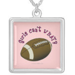 Girls Football - Pink Text Pendant