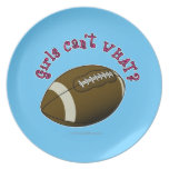 Girls Football - Pink Text Plate