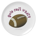 Girls Football - Pink Text Plate
