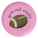 Girls Football - Pink Text Plate