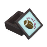 Girls Football - Pink Text Premium Trinket Boxes