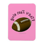 Girls Football - Pink Text Rectangle Magnets