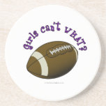 Girls Football - Purple Text Drink Coaster