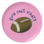 Girls Football - Purple Text Party Plate