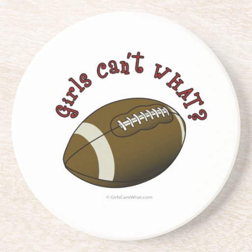 Girls Football - Red Text Beverage Coaster