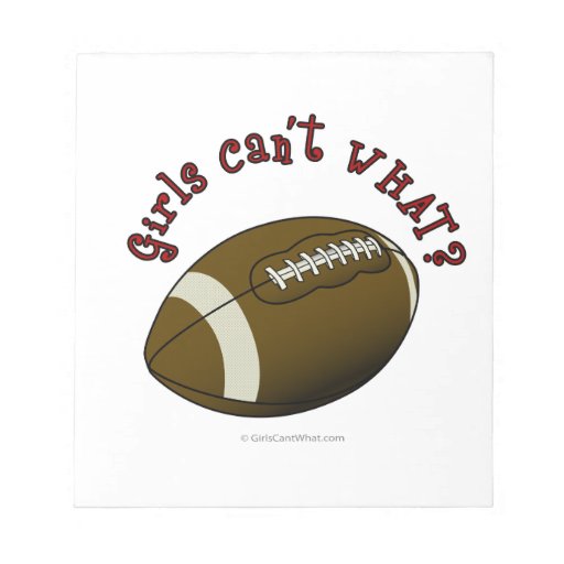 Girls Football - Red Text Memo Pads