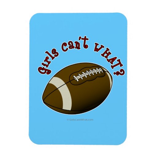 Girls Football - Red Text Rectangle Magnets