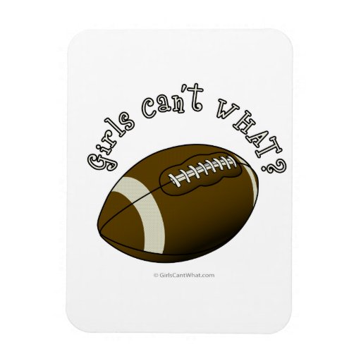 Girls Football - White Text Rectangular Magnets