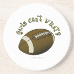 Girls Football - Yellow Text Beverage Coaster