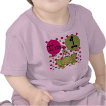 Girls Frog First Birthday t-shirts